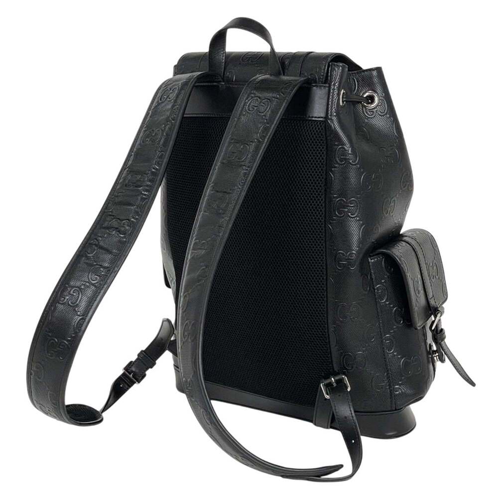 Gucci GG pattern backpack, embossed leather, blac… - image 5